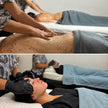 Tratamiento de exfoliación corporal y facial realizado por profesionales en un spa